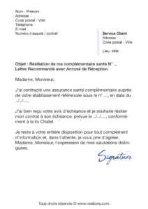 lettre de résiliation assurance santé macif