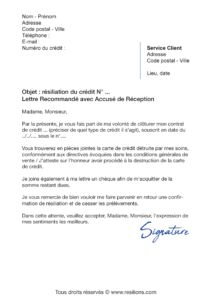 lettre de résiliation cofinoga