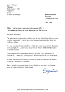 lettre de résiliation lcl