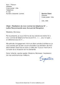 lettre de résiliation bouygues telecom ligne fixe