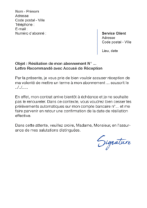 lettre de résiliation citron vert