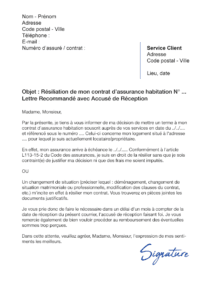 lettre de résiliation assurance habitation direct assurance