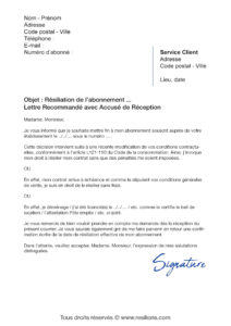 lettre de résiliation gps garmin